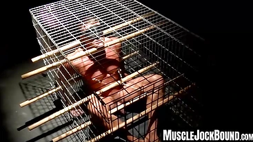 MuscleJockBound.com - Tyler Saint blindfolded with tormented nipples