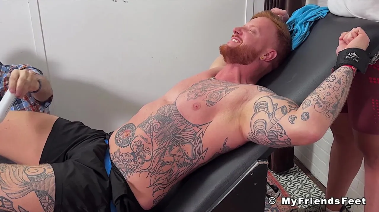 MyFriendsFeet Dan Edwards Tickles Bound Anthony G Until He Squirms