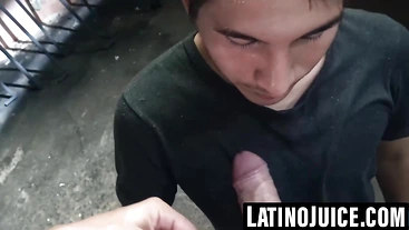 Attractive Eloy sucks me dry before facial cum shower