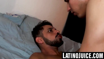 Stepdad Julian Shul bangs stepson Sebas Gold in wild lesbian action