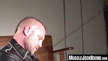 Chad Brock dominates Dane with a hairy dildo while giving him a clean shave