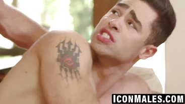 Young Lucas Leon moans taking thick dick in round ass