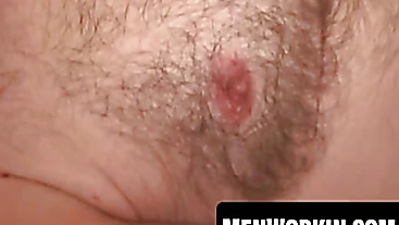 Old amateur with mustache jerks limp dick and cums
