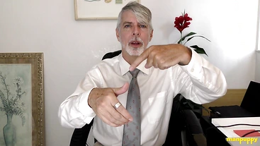 ManPuppy: Psychiatrist Richard Lennox Teaches Virgin To Cum In Office Session
