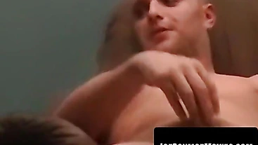 Young amateur flaunts big dick before expert blowjob