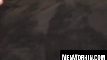 Mature tattooed senior fucked doggy after blowjob