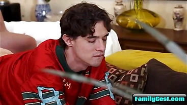 Watching the Big game with my StepSon