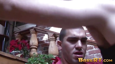 Sage Daniels has James Roscoe on his knees swallowing his cock