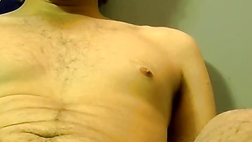 Fatty boy sucks big hairy dick and makes his buddy cum