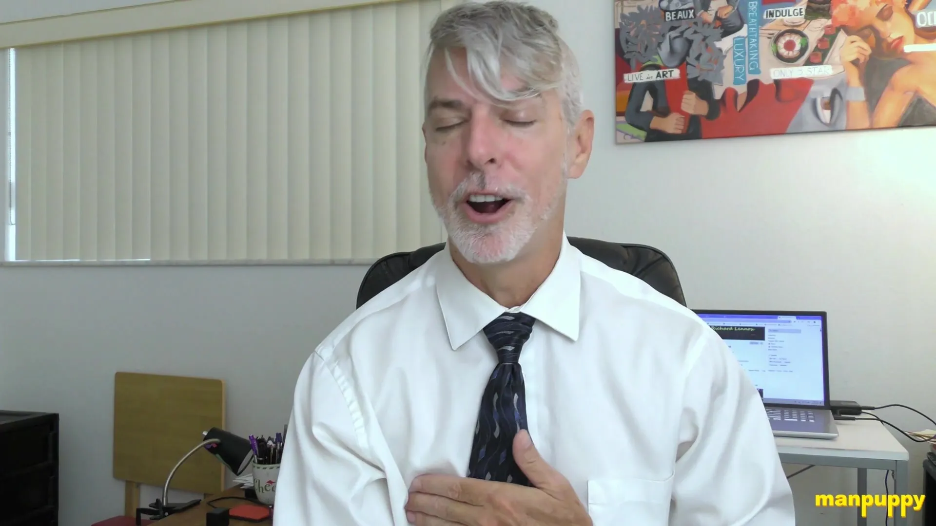 manpuppy: Horny Daddy Richard Lennox Gulped Down My Teachers Cum