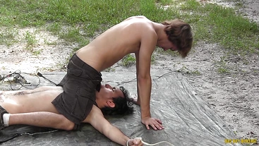 BadBoyBondage: Kayden Winters Shocks Brandon Cummings With Electro Torment Then Covers His Face