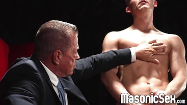 Master Tyler Saint disciplines Apprentice Dylan Tides with paddle and glass toy