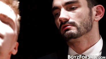 Twink James Blond auctioned off and bred by new master Jack Aries