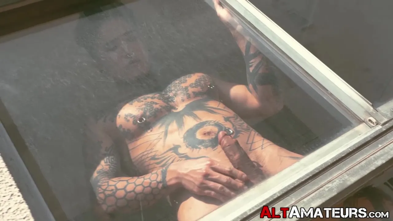 Yoshi strokes his hard cock solo by the open window
