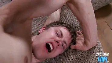 Horny jock gives head on his debut