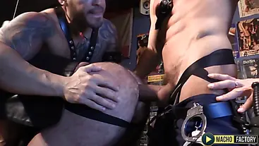 MachoFactory: Viktor Rom And Xavi Garcia Wreck Gianni Magios Hairy Ass In Raw Police Roleplay
