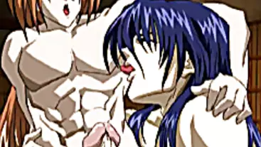 Hentai twink bends over and takes it in his ass