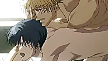 Horny hentai gay hardcore ass fucks his little younger boy friend