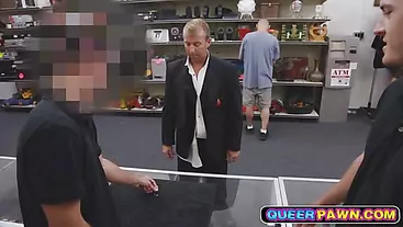 Grooms dude gets fucked in pawn shop before the wedding