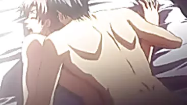Sexy hentai gay lovers make out and having a love affair