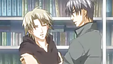 Sexy gay anime guys having a tongue kiss makeout moment