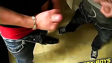 When he spotted meat at the urinal James's  dick stiffened
