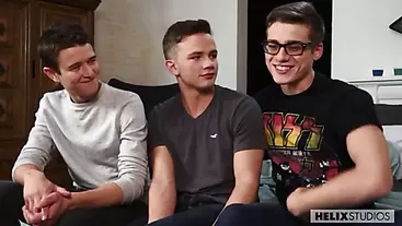 3 hot twinks fucking