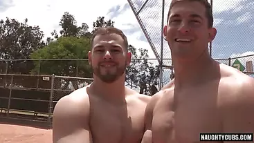 Muscle gay anal sex with creampie