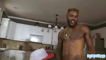 Muscle gay anal sex with creampie